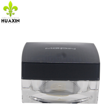 empty plastic square cosmetic for skin cream acrylic airless jars